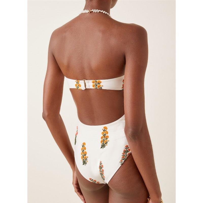 Block Print Monokini with Sarong